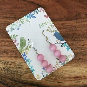 Vintage Cotton Candy Pink Glass Drop Earrings